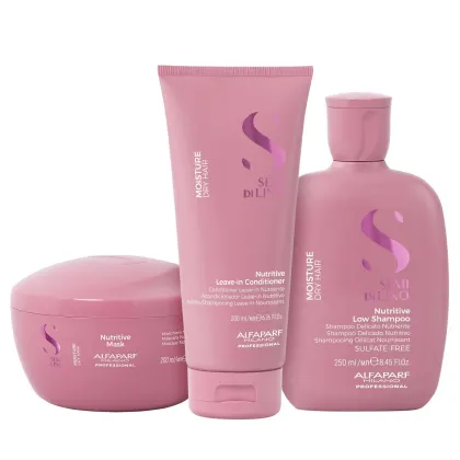 Imagem do produto Kit Alfaparf Semi Di Lino Moisture -  Shampoo 250ml + Leave in Condicionador 200ml + Máscara 200ml