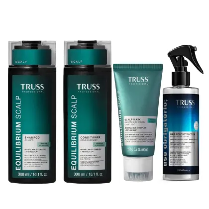 Imagem do produto Kit Truss Equilibrium Scalp - Shampoo 300ml + Condicionador 300ml + Máscara 150g + Uso Obr. Reconstrutor Capilar 260ml