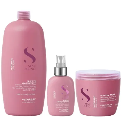 Imagem do produto Kit Alfaparf Semi Di Lino Moisture -  Shampoo 1L +  Máscara 500ml + Fluído 125ml