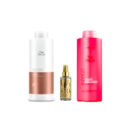 Imagem do produto Kit Shampoos Fusion Repair, Invigo e Oil Reflections - Wella