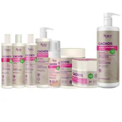 Imagem do produto Kit Apse Cachos Linha Completa Tratamento Capilar Vegano 8 Produtos Apice