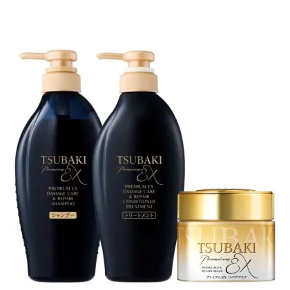 Kit Tsubaki Premium Ex Intensive Repair Trio Care, 3 produtos.
