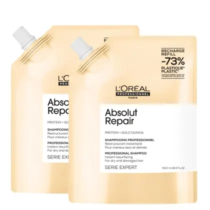 Imagem do produto Duo L'Oréal Professionnel Serie Expert Absolut Repair Omega-9 + Protein Refil - Shampoo 500ml (2 Unidades)