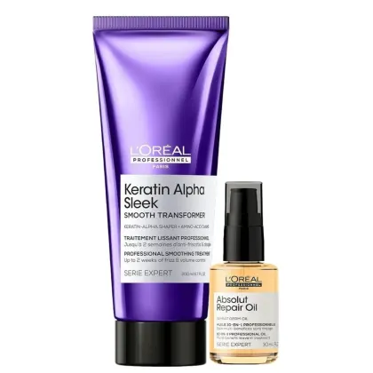 Imagem do produto Duo L'Oréal Professionnel Keratin Alpha Sleek Smooth Repair Oil for Home (2 produtos)