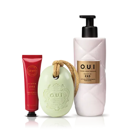 Imagem do produto Kit O.U.i Scapin 245 & Jardin de Grasse - Loção Corporal 400ml + Sabonete em Barra 190g + Creme de Mãos 30g