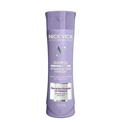 Shampoo Nick & Vick Alta Performance Ativador de Tons Highlight, 250ml.