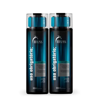 Kit com shampoo e condicionador Uso Obrigatório, da marca TRUSS