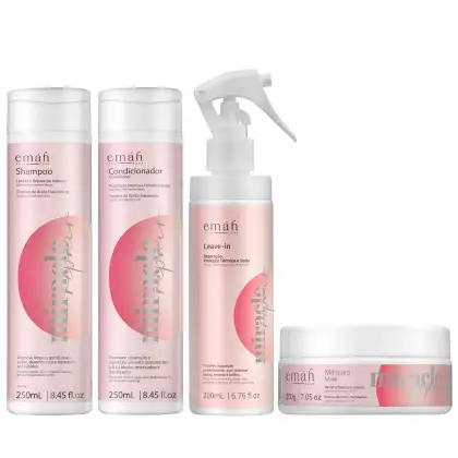 Kit Emáh Hair Care Miracle Repair Quarteto Home Treat, 4 produtos.