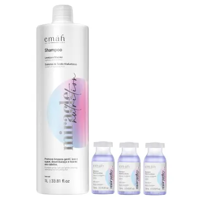 Kit Emáh Hair Care Miracle Nutrition Quarteto Booster, 4 produtos.
