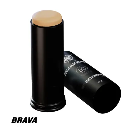 Imagem do produto Rosa dos Ventos - Base Multifuncional Esportiva - Cor Brava (fundo BEGE) - FPS 50 em Bastão 12g