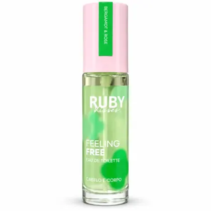 Imagem do produto Colônia Ruby Kisses Feeling Free Eau De Toilette Cabelo e Corpo Bergamot & Rose 30ml