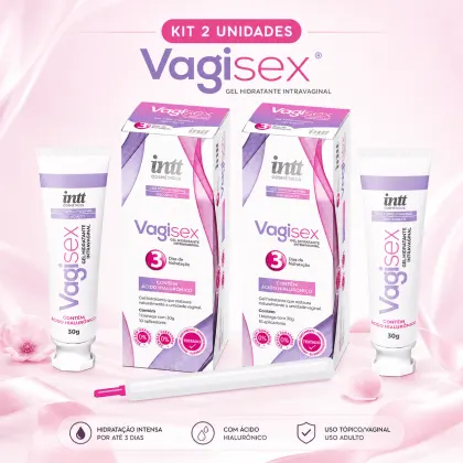Imagem do produto Kit 2 Hidratante Intravaginal Vagisex Intt Gel Íntimo Lubrificante com Ácido Hialurônico e Aplicadores