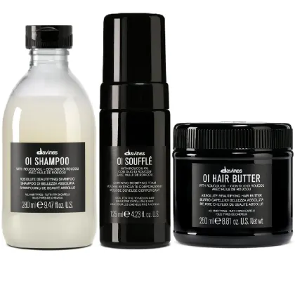 Imagem do produto Kit Davines OI Shampoo 280ml + Soufflé 125ml + Hair Butter 250ml