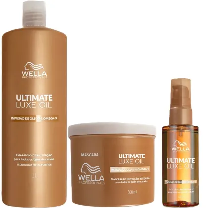 Imagem do produto Kit Wella Ultimate Luxe Oil - Shampoo 1L + Máscara 500ml + Óleo 100ml