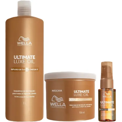Imagem do produto Kit Wella Ultimate Luxe Oil - Shampoo 1L + Máscara 500ml + Óleo 30ml