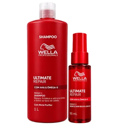 Imagem do produto Kit Wella Ultimate Repair - Shampoo 1L +  Miracle Leave-In 95ml