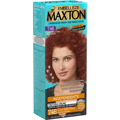 Imagem do produto Maxton Louro Médio Cobre Avermelhado 7.46 - Tintura Creme 158g
