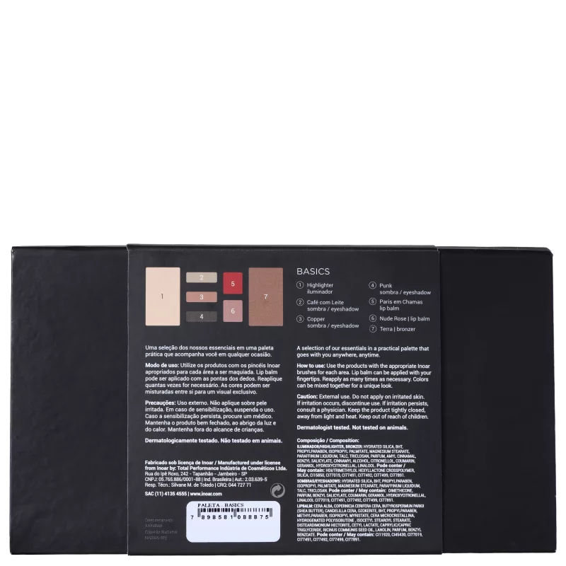 Inoar Basics - Paleta de Maquiagem 23,9g