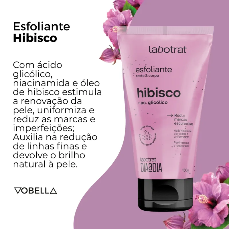 Kit Hidratante Esfoliante E Body Splash Hibisco Labotrat