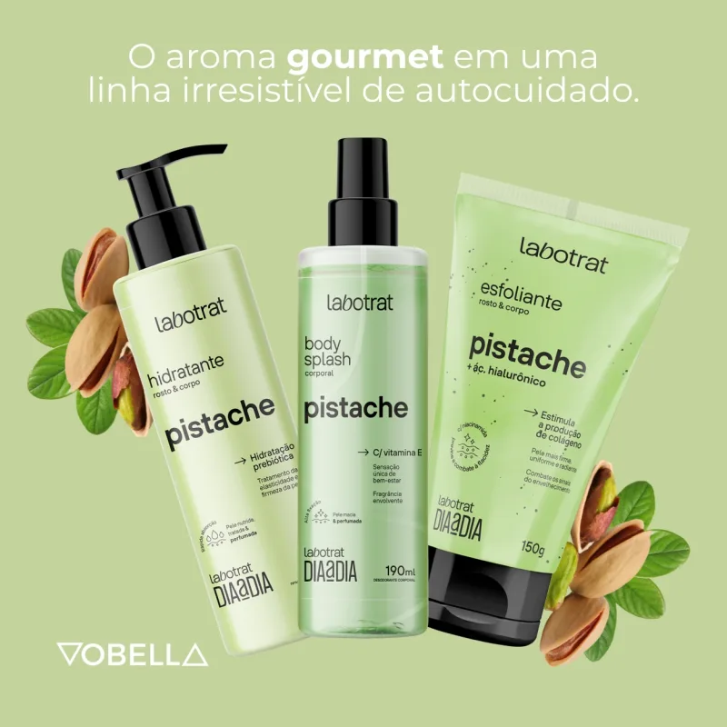 Kit Hidratante Esfoliante E Body Splash Pistache Labotrat