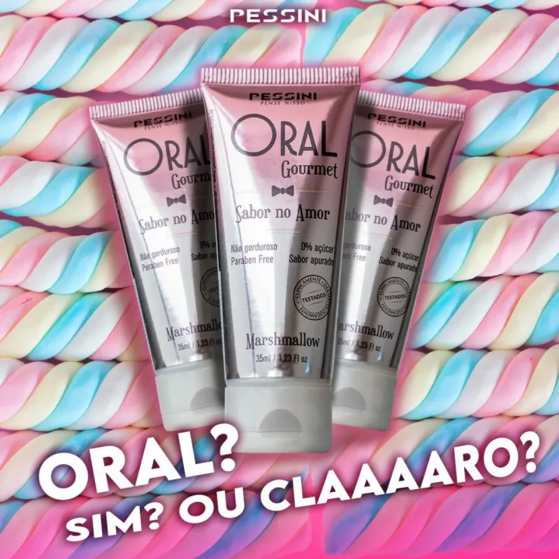 Gel MARSHMALLOW Oral Gourmet Beijável Intimo Pessini 35ml