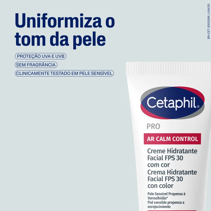 Cetaphil Pro AR Calm Control FPS 30 - Creme Hidratante Facial com Cor 50ml