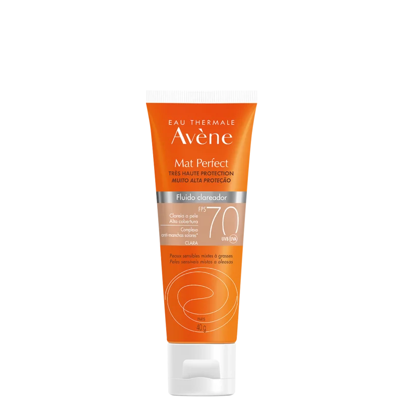 Avène Mat Perfect Clareador FPS 70 Tom Claro - Protetor Solar Facial Fluido 40g