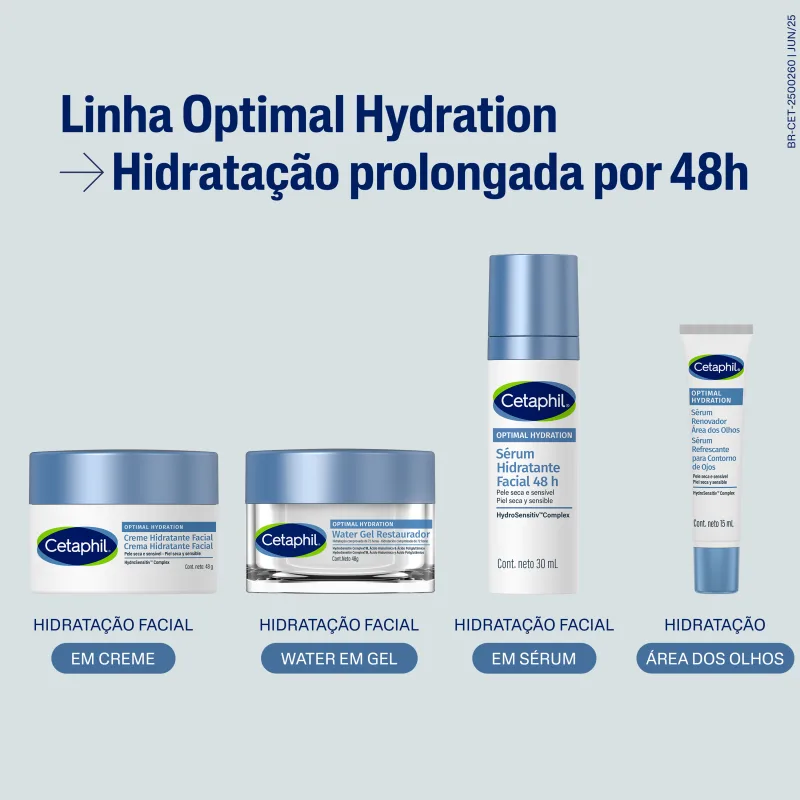 Cetaphil Optimal Hydration com Ácido Hialurônico - Creme Hidratante Facial 48g
