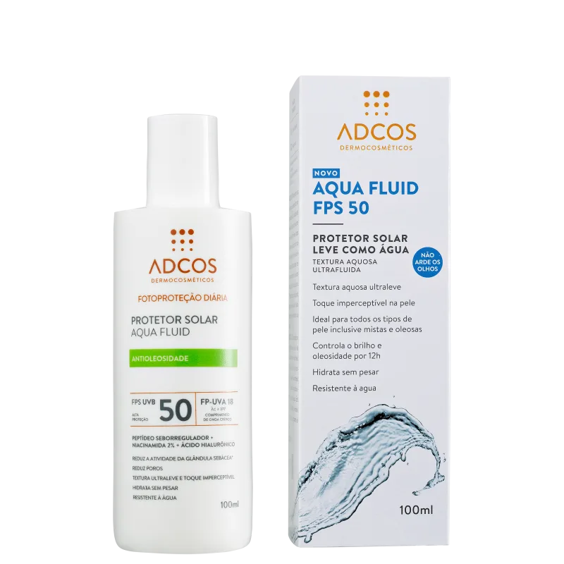 Adcos Fotoproteção Diária Acqua Fluid FPS50 - Protetor Solar Facial 100ml