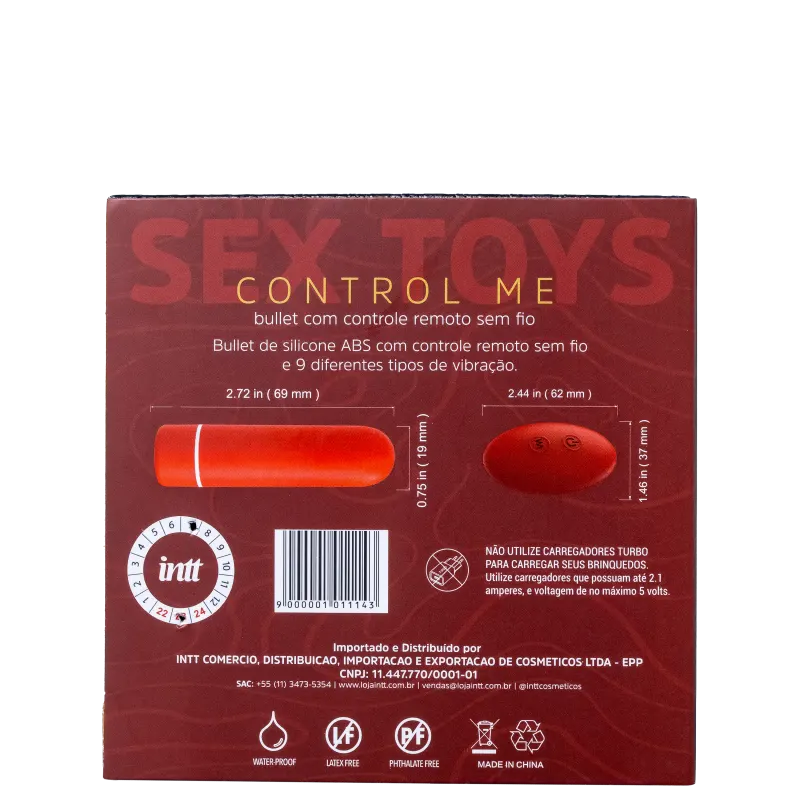 Intt Control Me Bullet Vermelho - Vibrador