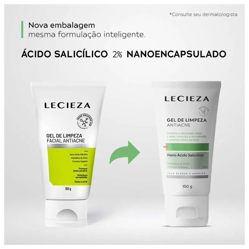 Lecieza Antiacne - Gel de Limpeza Facial 150ml