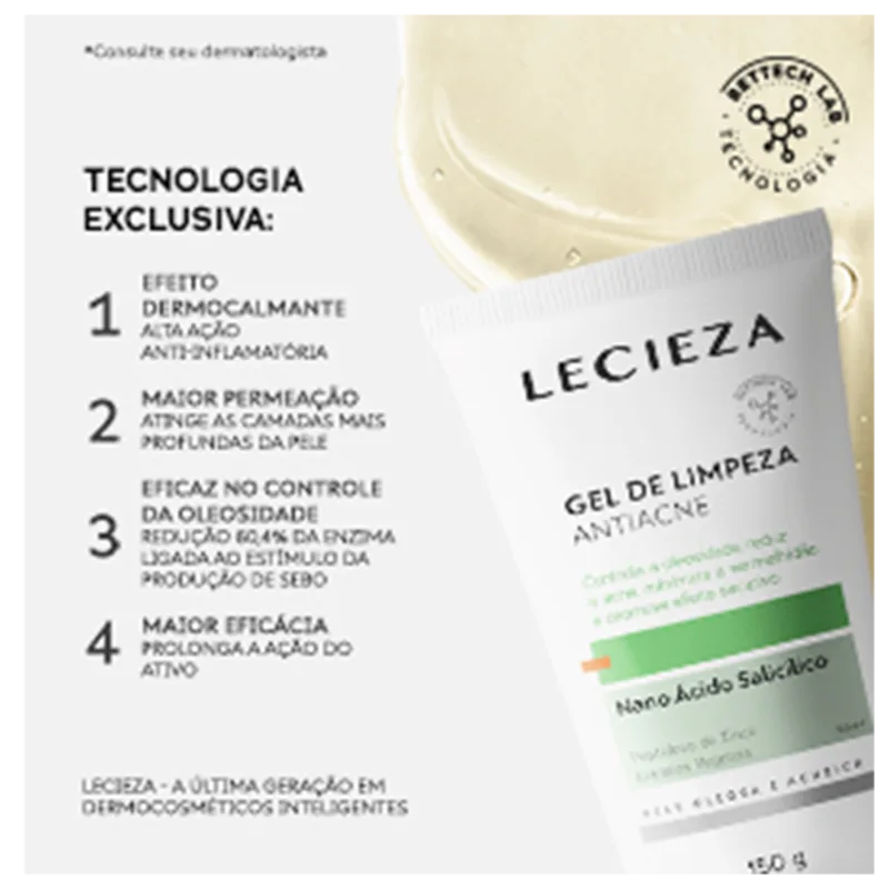 Lecieza Antiacne - Gel de Limpeza Facial 150ml