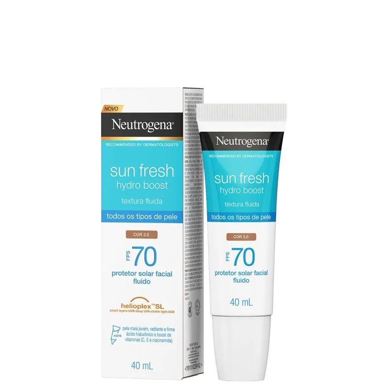 Neutrogena Sun Fresh Hydro Boost FPS70 Cor 3.0 - Protetor Solar Facial com Cor 40ml