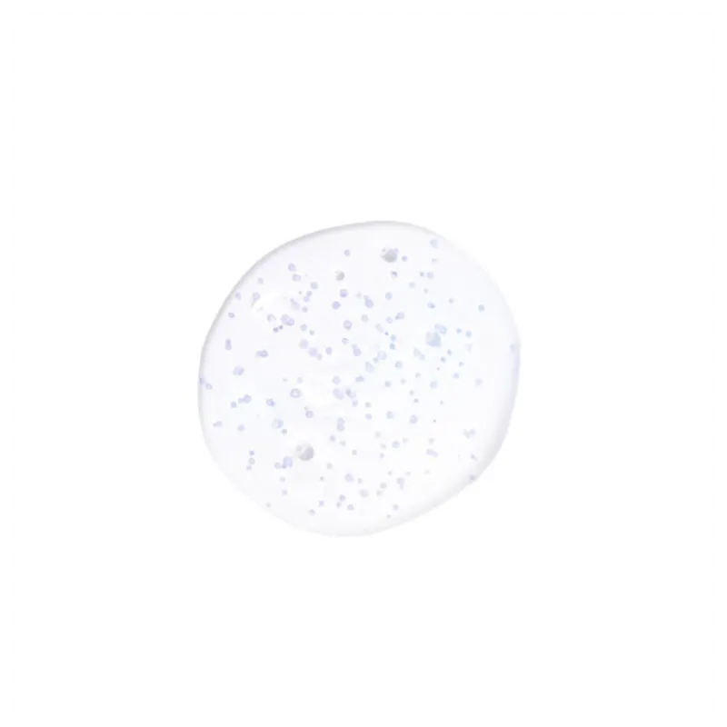 Amostra da textura transparente e aquosa do produto.