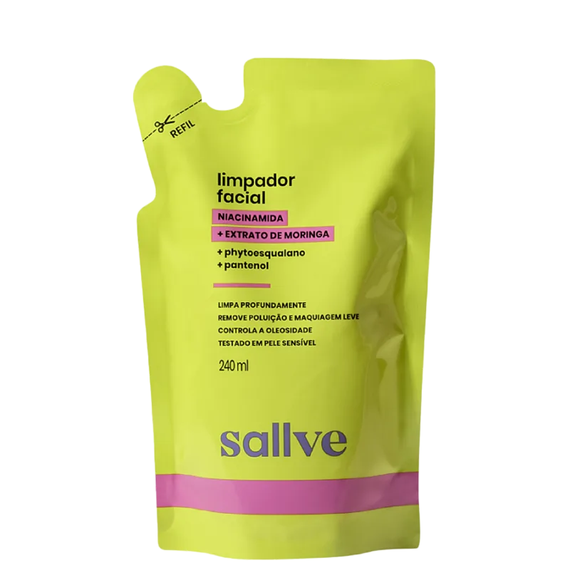 Sallve Limpador Facial Refil - Gel de Limpeza 240ml