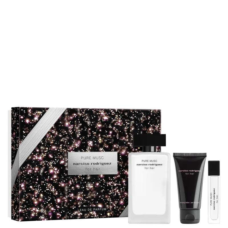 Conjunto For Her Pure Narciso Rodriguez Feminino - Perfume Eau de Parfum 100ml + Body Lotion 50ml + Travel Size 10ml