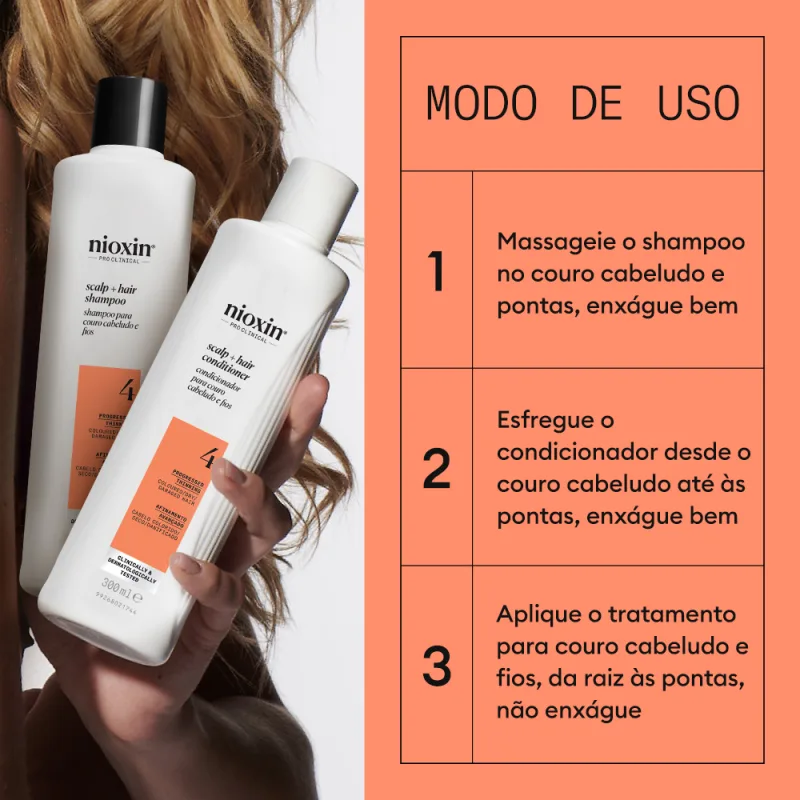 Kit Nioxin Volume Thinning Sistema 4 Trio Care (3 Produtos)