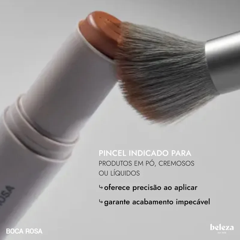 Boca Rosa Pro 1 Cinza - Pincel Duo para Maquiagem 13g