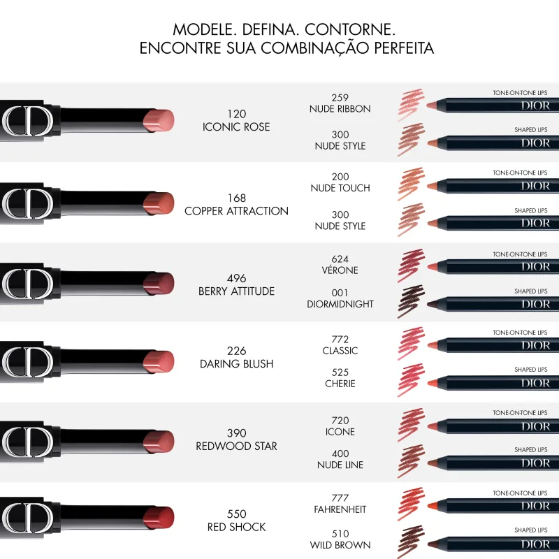Dior Rouge On Stage Shine 120 Iconic Rose - Batom 2,2g