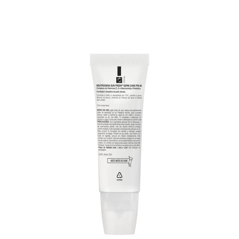 Protetor Solar Facial Neutrogena Sun Fresh Oil Control FPS80 Sem Cor, 40ml.