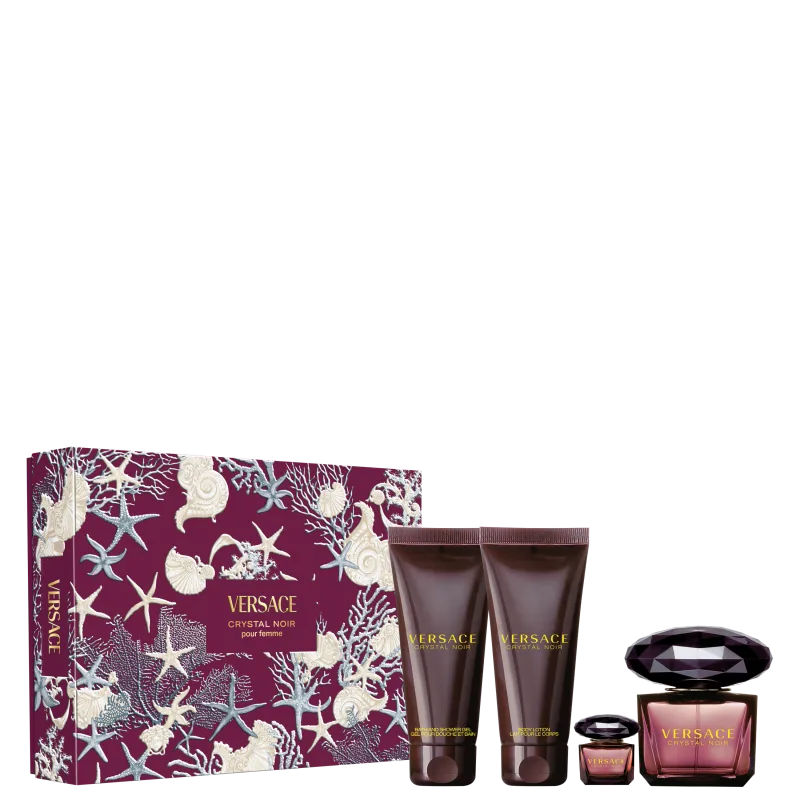 Conjunto Crystal Noir Versace EDP Feminino com 4 Produtos