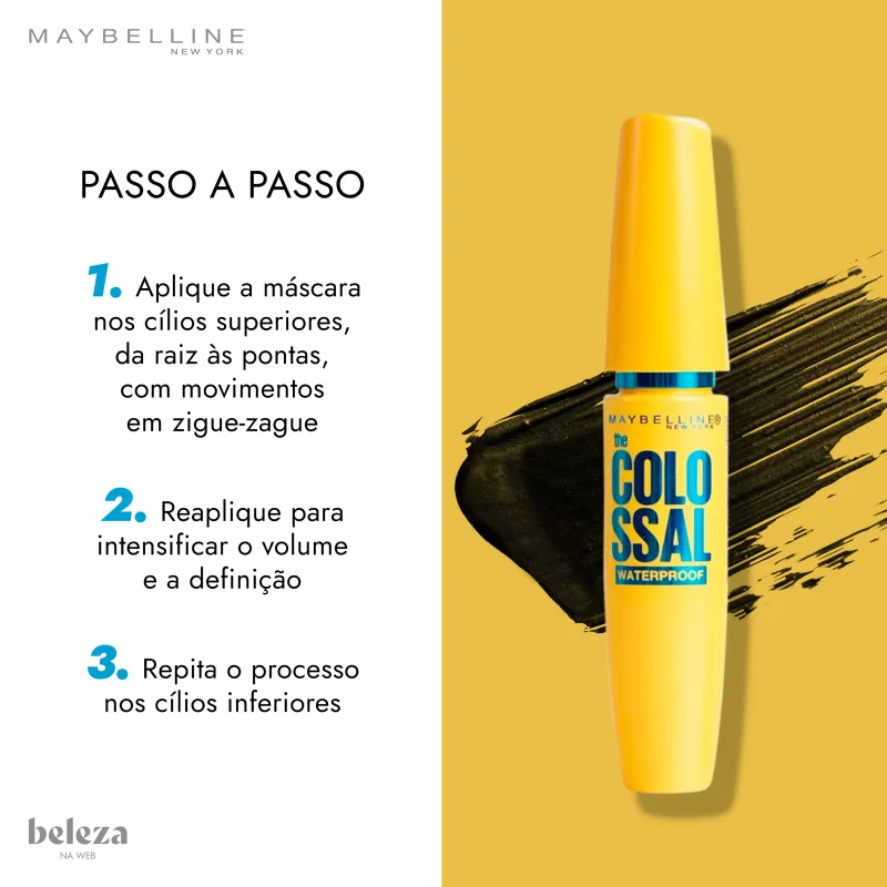 Maybelline The Colossal Preto - Máscara de Cílios à Prova D'água 9,2ml