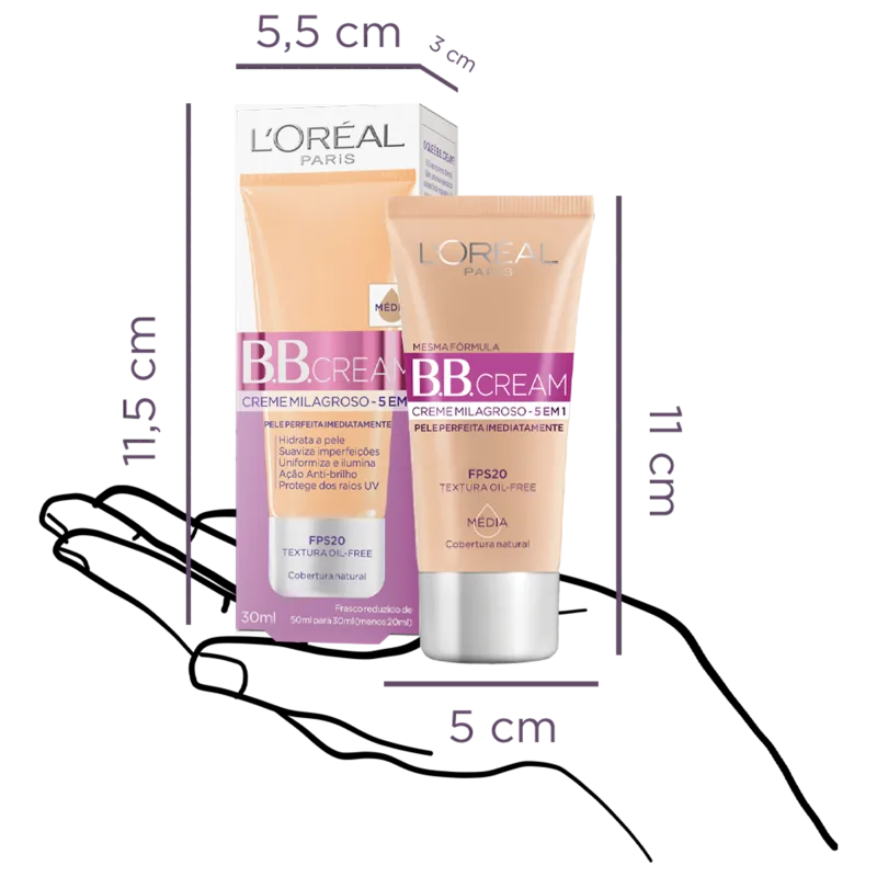 L'Oréal Paris Dermo Expertise Base 5 em 1 FPS 20 Shade 2.0 - BB Cream 30ml