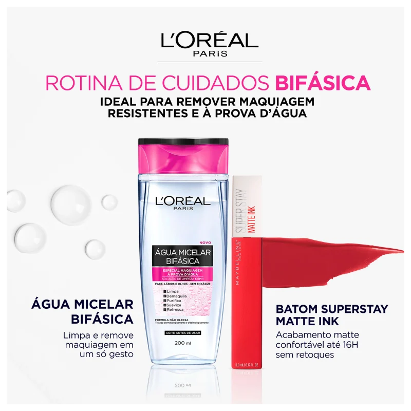 L'Oréal Paris Dermo Expertise Solução de Limpeza 5 em 1- Água Micelar Bifásica 200ml