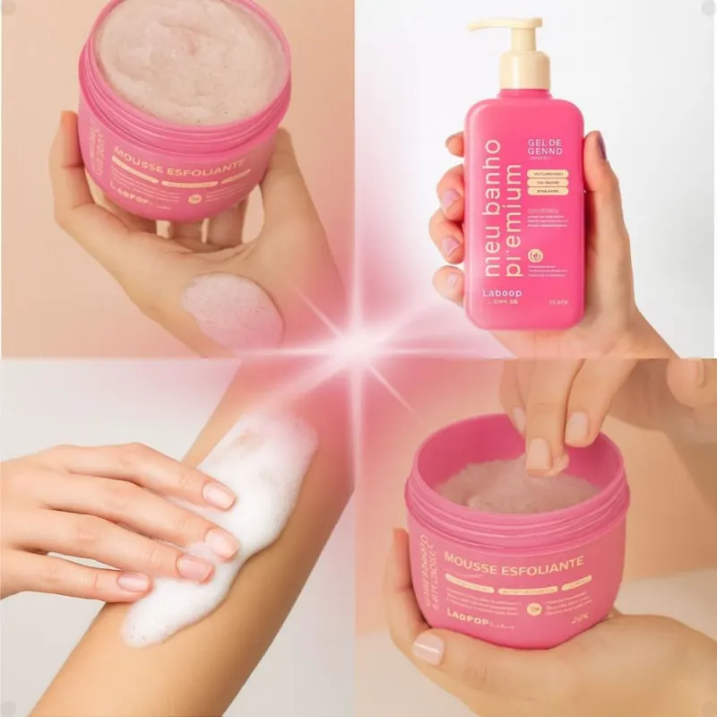 Kit LabPop by Labotrat Belle Pink: Gel de Banho e Mousse Esfoliante