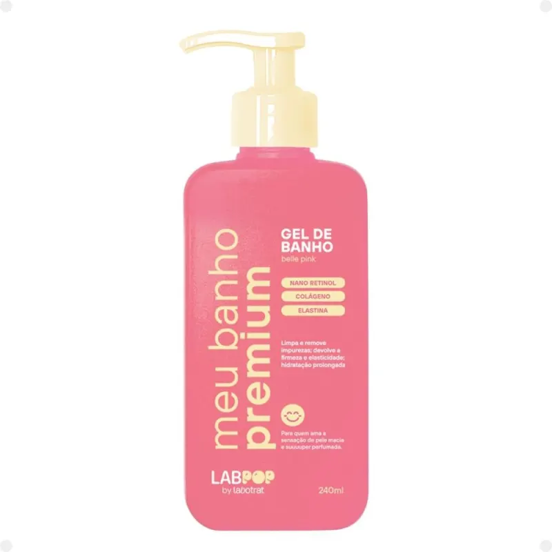 Kit LabPop by Labotrat Belle Pink: Gel de Banho, Mousse Esfoliante e Hidratante Corporal