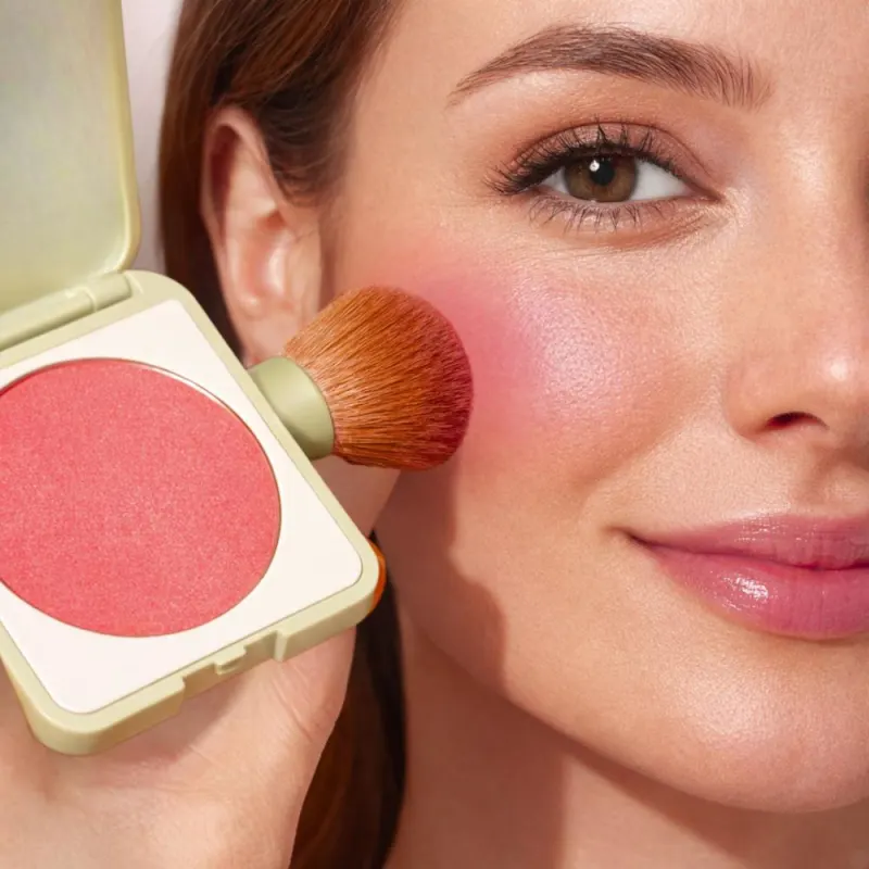 Blush Compacto Ruby Rose Silk Skin Natural Flush Cherry Crush Hb-t1001-2
