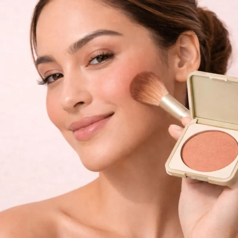 Blush Compacto Ruby Rose Silk Skin Natural Flush Latte Luxe Hb-t1001-3
