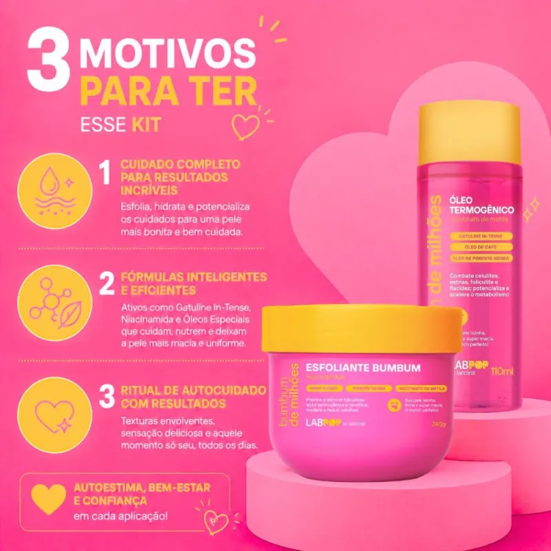 Kit LabPop by Labotrat Bumbum de Milhões: Esfoliante BumBum 240g e Óleo Termogênico 110ml