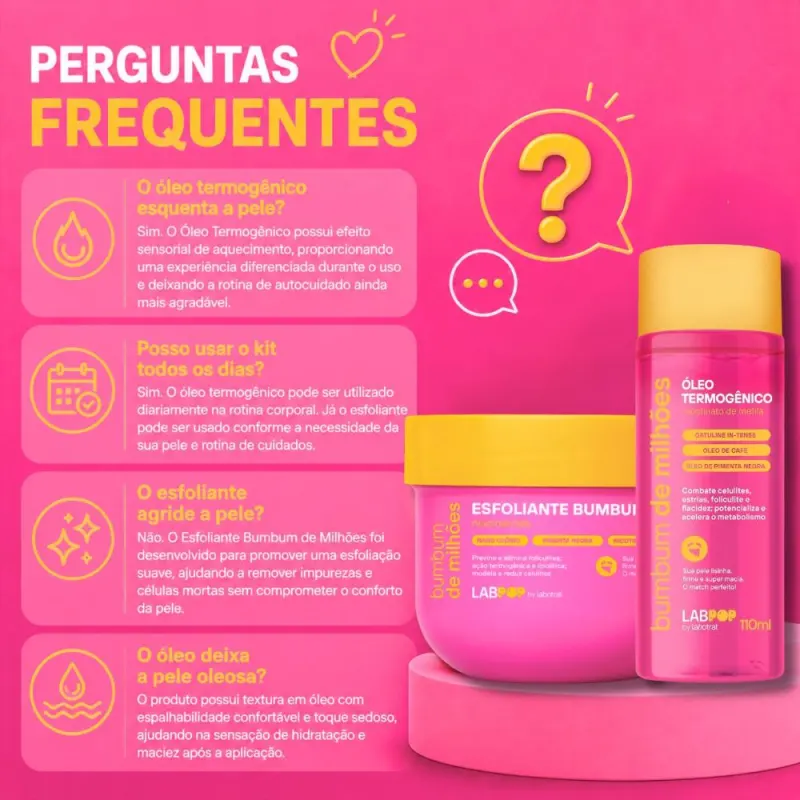 Kit LabPop by Labotrat Bumbum de Milhões: Esfoliante BumBum 240g e Óleo Termogênico 110ml